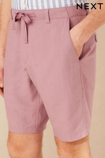 Pink Drawstring Linen Blend Shorts (C98098) | £12.50