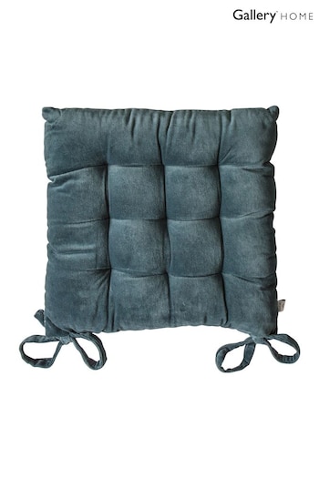 Gallery Home Navy Blue Cotton Velvet Seat Pad (C98175) | £24