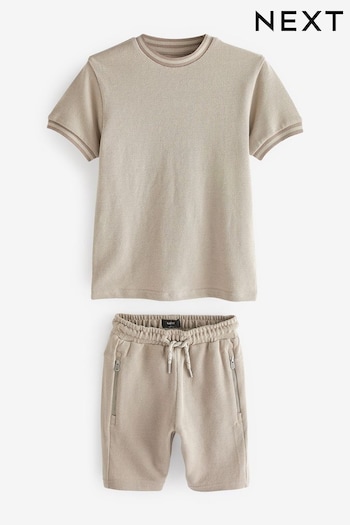 Cement Stone Textured T-Shirt And Shorts Boardwalker Set (3-16yrs) (C98435) | £18 - £25