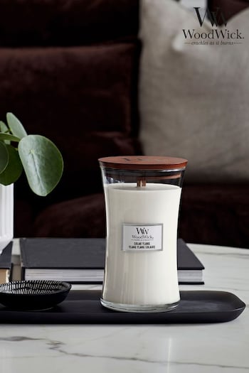 Woodwick White Large Hourglass Solar Ylang Candle (C98506) | £33