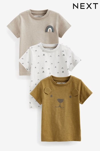 Bear Rainbow Short Sleeve Character T-Shirts 3 Pack (3mths-7yrs) (C98547) | £15 - £19