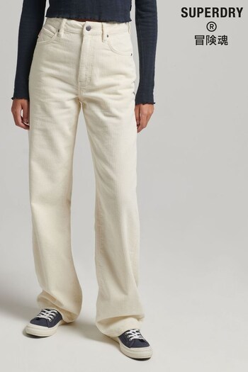 Superdry White Vintage Wide Leg Cord Trousers (C98820) | £60