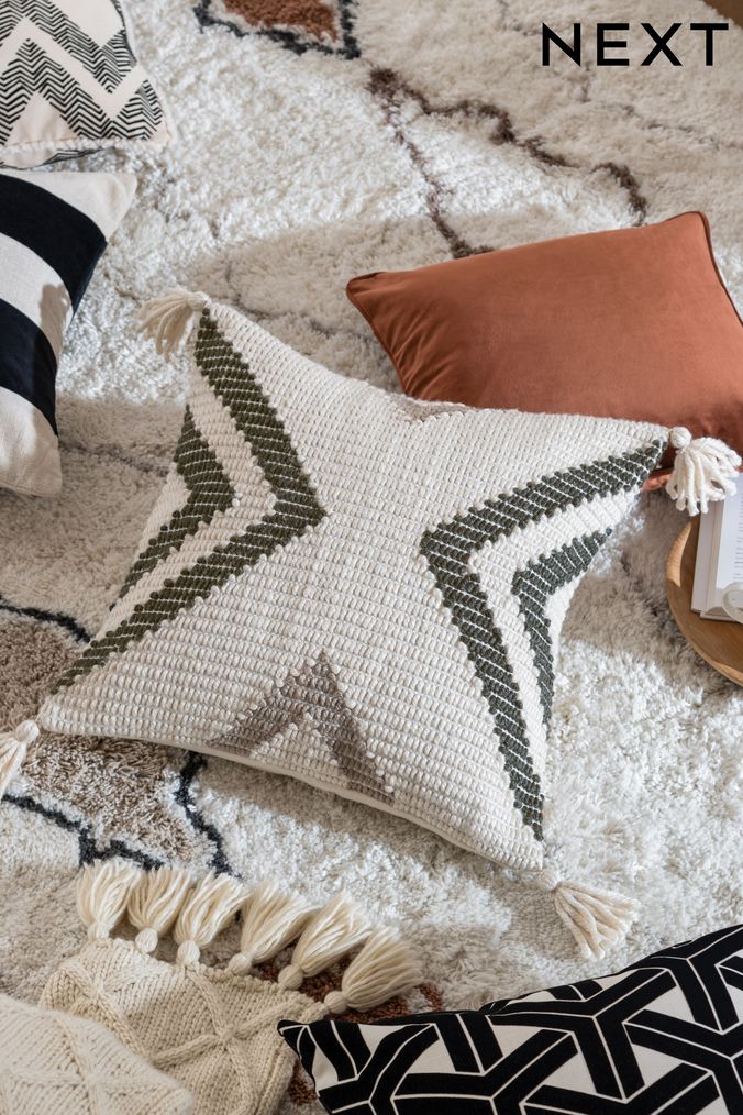 Charcoal Grey Indoor/Outdoor Chevron Cushion (C98839) | £24
