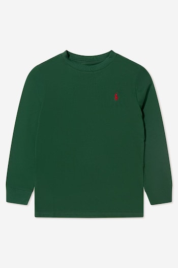 Boys Long Sleeve Logo T-Shirt in Green (C98884) | £22 - £24