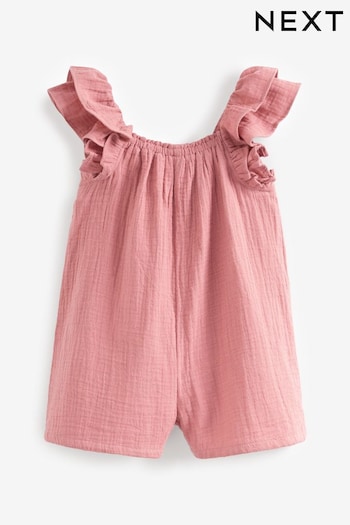 Pink Frill Sleeve Playsuit (3mths-7yrs) (C98926) | £11 - £13