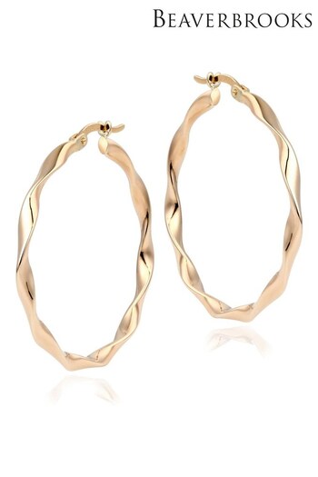 Beaverbrooks 9CT Yellow Gold Twisted Hoop Earrings (C99214) | £225