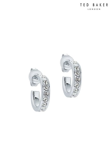 Ted Baker Silver Tone SEENITA: Crystal Small Hoop Earrings (C99271) | £30