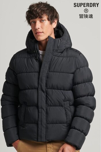 Superdry Black Hooded XPD Sports Puffer Jacket (C99357) | £110