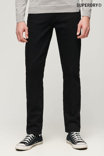 Superdry Black Organic Cotton Slim Straight Collection Jeans (C99376) | £75