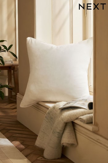 White Soft Velour Large Square Cushion (C99413) | £18