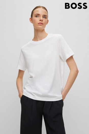 BOSS White Relaxed Fit Plain T-Shirt (C99727) | £59