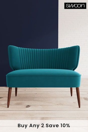 Swoon Easy Velvet Kingfisher Blue Duke Two Seater Sofa (C99788) | £819