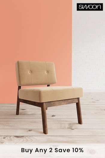 Swoon Easy Velvet Natural Biscuit Aron Chair (C99880) | £629
