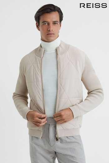 Reiss Stone Amos Hybrid Zip-Through Quilted Jacket (C99941) | £198