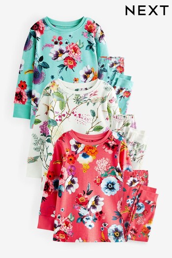 Pink/Blue Floral Pyjamas 3 Pack (9mths-16yrs) (CA8659) | £29 - £40