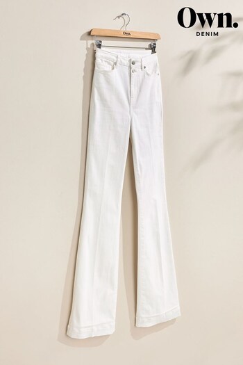 Own. White Ultra High Rise Flare Jeans (CHP096) | £70