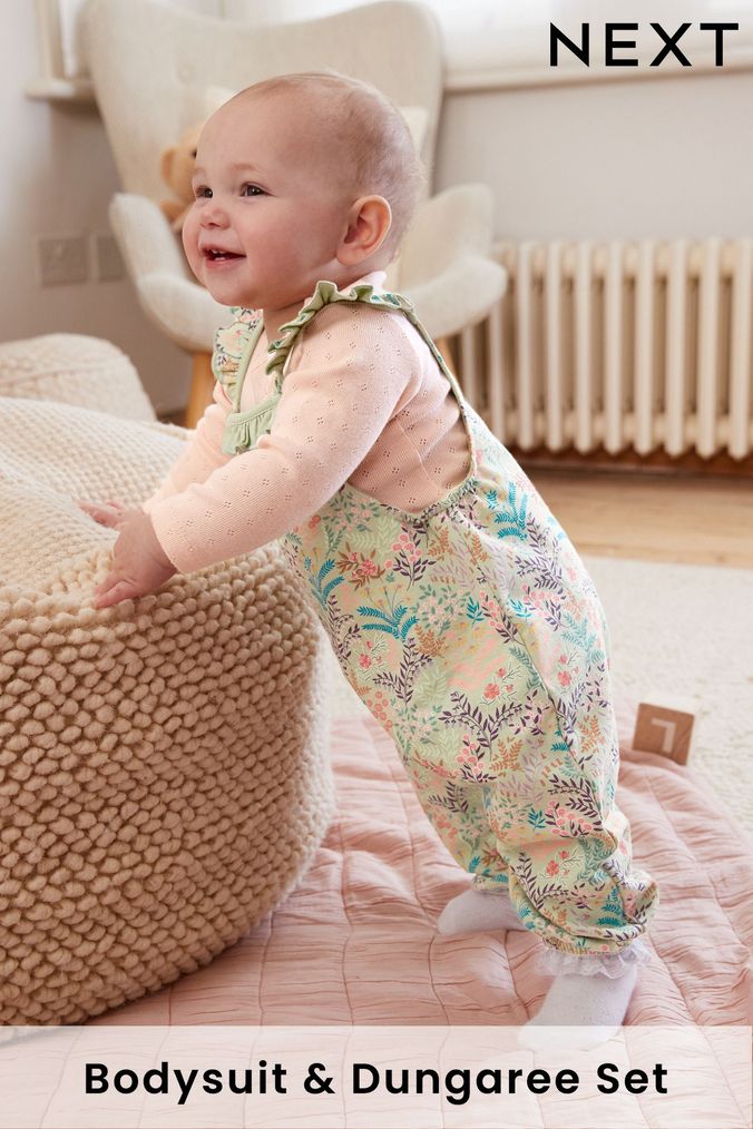 Baby girl dungaree set store