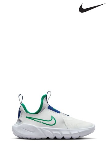 Nike White/Green Flex Runner 2 Junior Trainers (CYW458) | £33