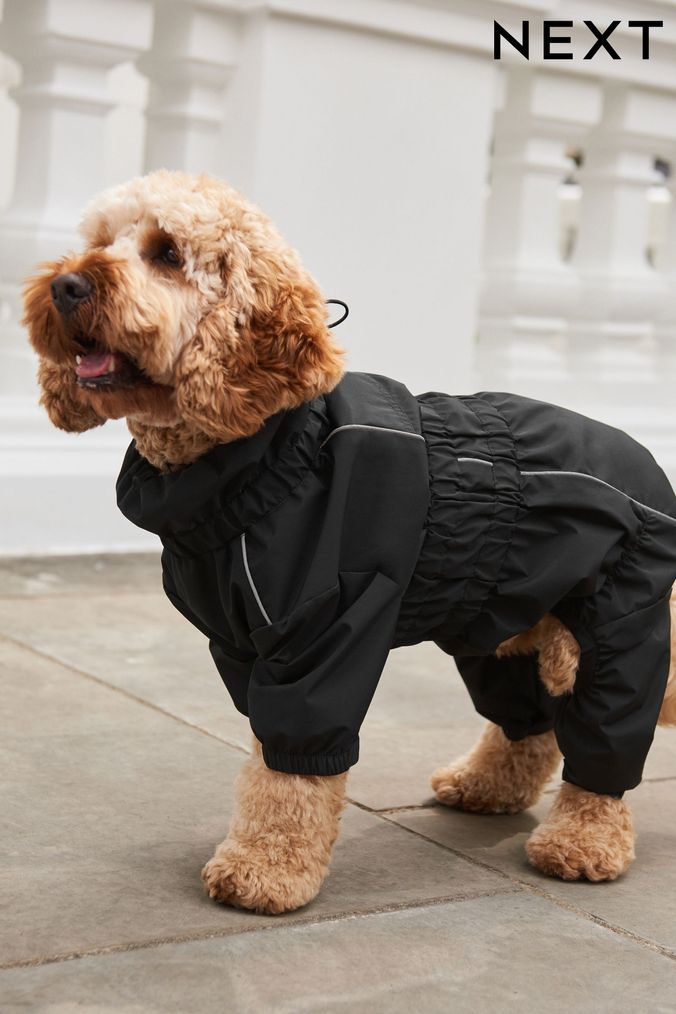 Black 4-Leg Waterproof Dog Coat (D00022) | £18 - £26