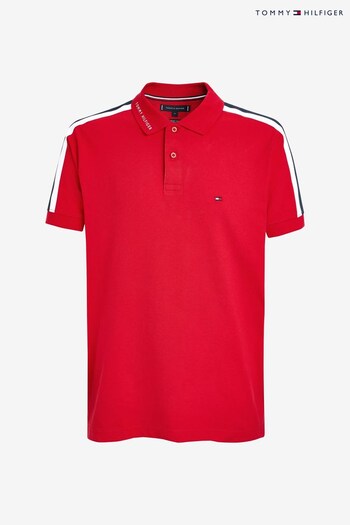 Tommy Hilfiger Red Icons Logo Regular Fit Polo Shirt (D00136) | £85