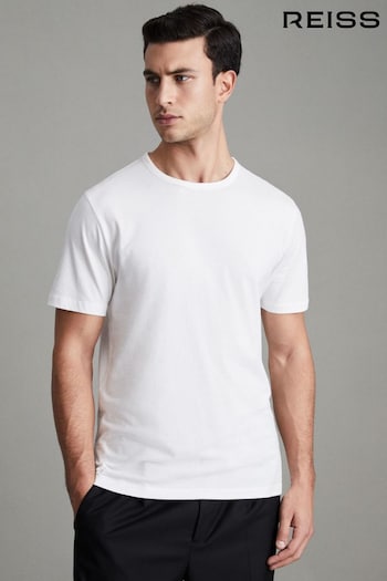 Reiss Optic White Melrose Cotton Crew Neck T-Shirt (D00289) | £35