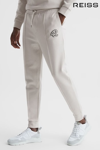Reiss Off White Premier Logo Drawstring Loungewear Joggers (D00293) | £40