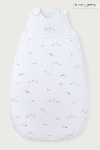 The White Company Organic Cotton Counting Sheep White Sleeping Bag 2.5 Tog (D01143) | £34