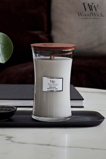 Woodwick Cream Large Hourglass Warm Wool Candle (D01204) | £33