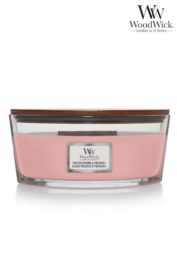 Woodwick Pink Ellipse Pressed Blooms And Patchouli Candle (D01222) | £35