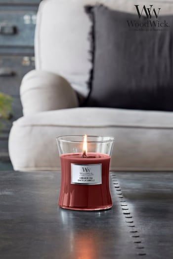 Woodwick Red Medium Hourglass Cinnamon Chai Candle (D01235) | £25