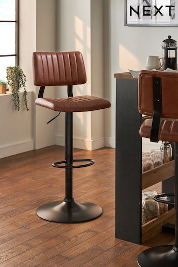 Faux Leather Tan Brown Aiden Bar Stool (D01334) | £130