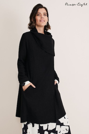 Phase Eight Bellona Black Knit Coat (D01443) | £125