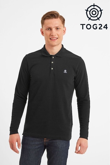 Tog 24 Mens Bander Black Long Sleeve Polo (D01574) | £25