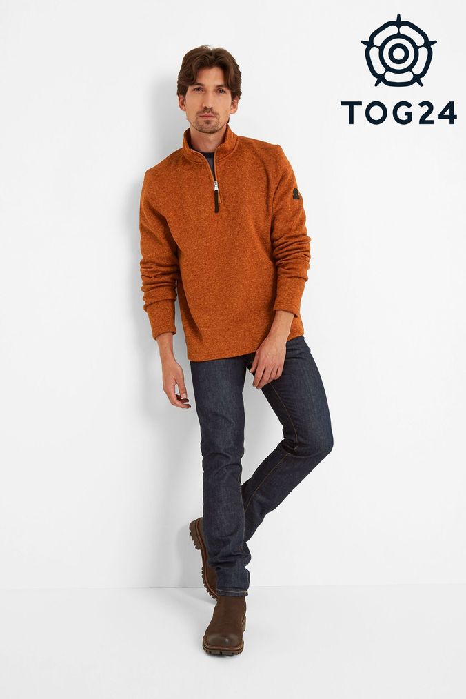 Orange half 2025 zip fleece