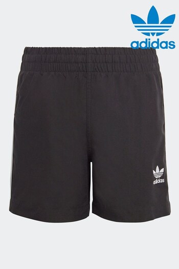 adidas Black Junior Originals Adicolor 3-Stripes Swim Shorts (D01626) | £25