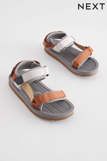 Tan/Grey Trekker Sandals Lined (D01648) | £15 - £17