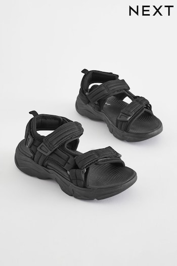 Black Sporty Trekker Sandals (D01652) | £20 - £27