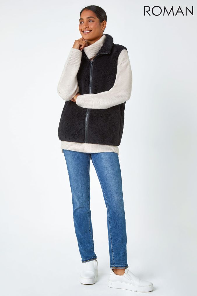 Fleece lined cheap gilet womens