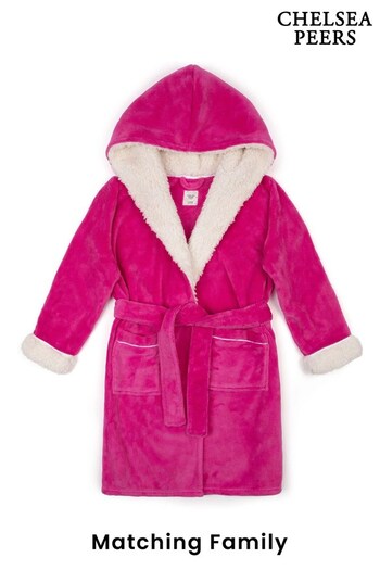 Chelsea Peers Pink Fleece Posh Dogs Print Hooded Dressing Gown (D01668) | £35