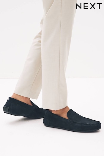 Navy Suede Driver Shoes (D01705) | £50