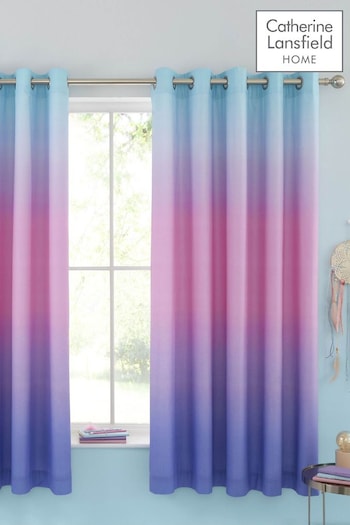 Catherine Lansfield Multi Ombre Rainbow Eyelet Curtains (D01983) | £43