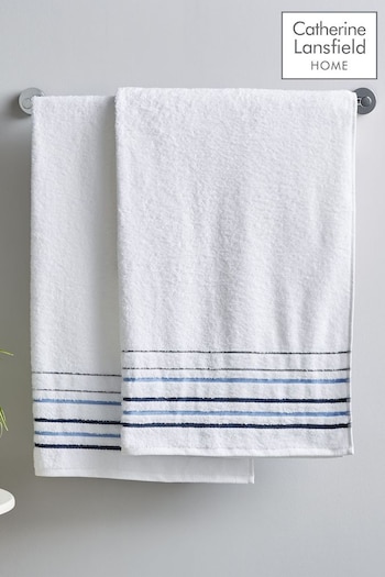 Catherine Lansfield Set of 2 White Towels (D01987) | £30