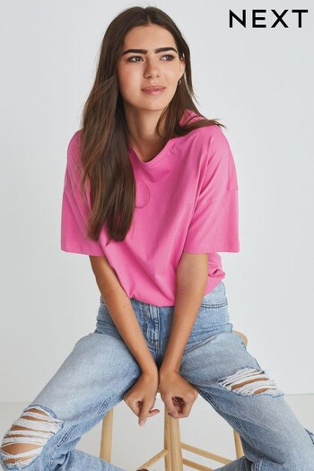 Bright Pink Oversized T-Shirt (D02064) | £11