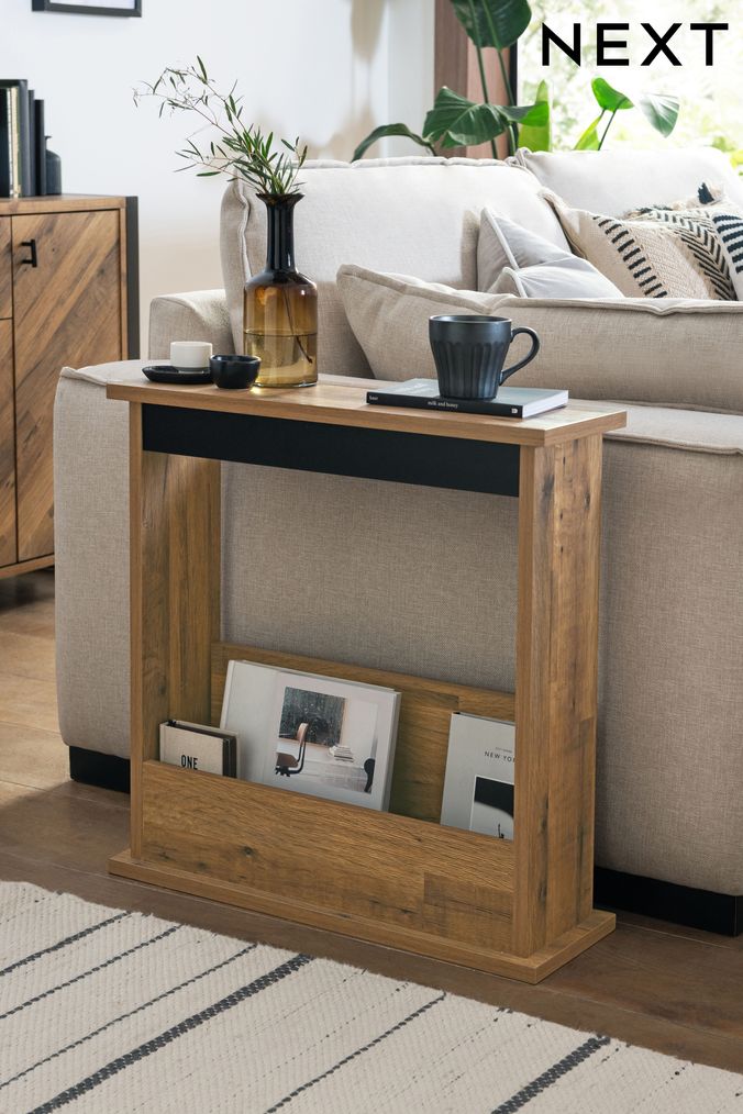 Console table deals next to sofa