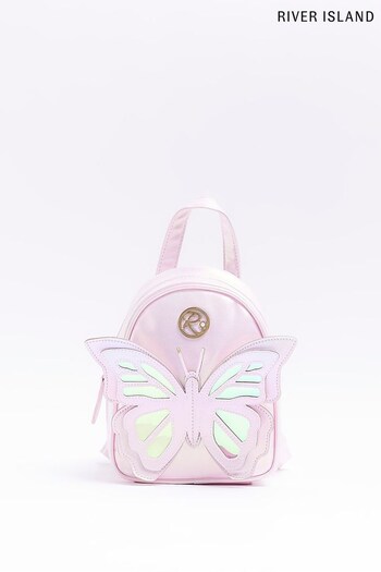 River Island Girls Pink Butterfly Backpack (D02182) | £25