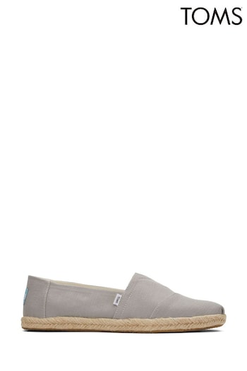 TOMS Grey Slub Woven Rope Espadrille kommen Shoes (D02270) | £52