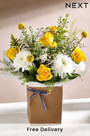 Multi Fresh Flower Bouquet in Gift Bag (D02303) | £30 - £35
