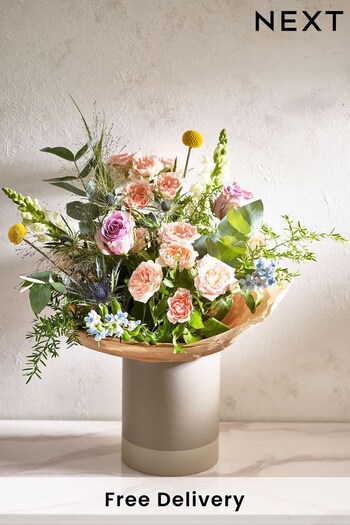Multi Luxury Fresh Flower Bouquet in Gift Bag (D02316) | £40