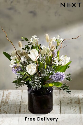 Multi Fresh Flower Bouquet With Vase (D02317) | £40