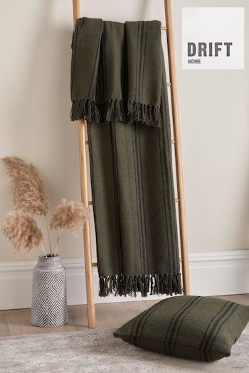 Drift Home Green Brinley Recycled Cotton Bedspread (D02591) | £20